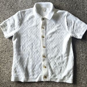 J.Crew Short Sleeve Cable Knit Cardigan Polo